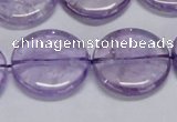 CNA826 15.5 inches 25mm flat round natural light amethyst beads