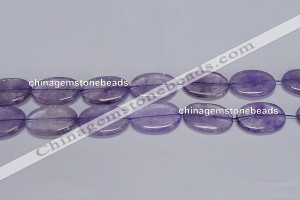 CNA837 15.5 inches 25*35mm oval natural light amethyst beads