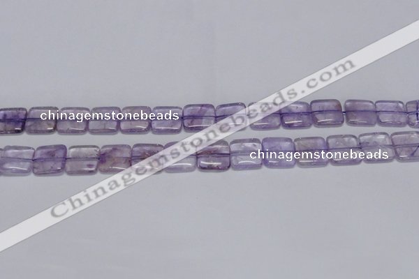 CNA840 15.5 inches 10mm square natural light amethyst beads