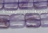 CNA841 15.5 inches 12mm square natural light amethyst beads