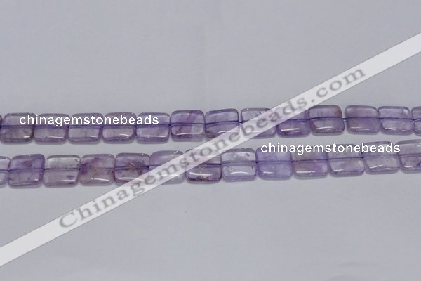 CNA841 15.5 inches 12mm square natural light amethyst beads