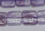 CNA842 15.5 inches 14mm square natural light amethyst beads