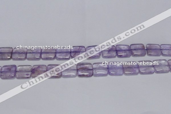 CNA842 15.5 inches 14mm square natural light amethyst beads