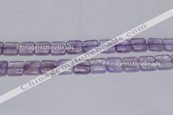 CNA843 15.5 inches 16mm square natural light amethyst beads