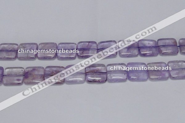 CNA845 15.5 inches 20mm square natural light amethyst beads