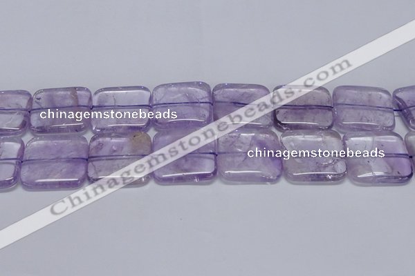 CNA848 15.5 inches 35mm square natural light amethyst beads