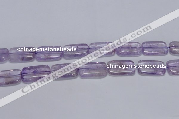 CNA854 15.5 inches 18*25mm rectangle natural light amethyst beads