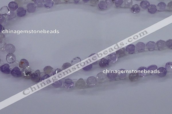 CNA900 Top drilled 7*7mm faceted teardrop amethyst gemstone beads