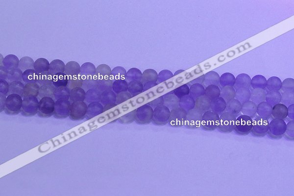 CNA912 15.5 inches 8mm round matte amethyst gemstone beads