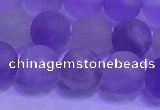 CNA914 15.5 inches 12mm round matte amethyst gemstone beads