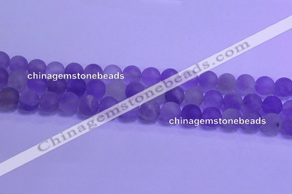 CNA914 15.5 inches 12mm round matte amethyst gemstone beads