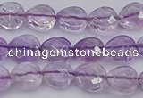 CNA924 15.5 inches 10*10mm faceted flat teardrop natural amethyst beads