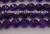 CNA936 15.5 inches 6mm faceted nuggets amethyst gemstone beads