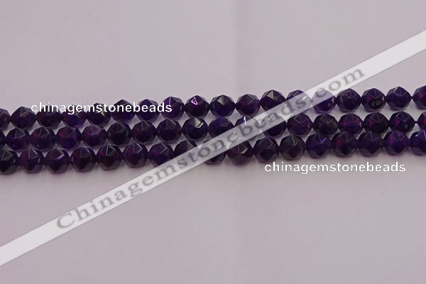 CNA937 15.5 inches 8mm faceted nuggets amethyst gemstone beads