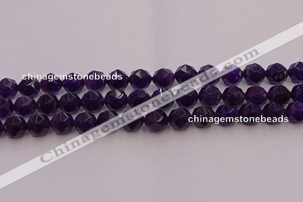 CNA939 15.5 inches 12mm faceted nuggets amethyst gemstone beads