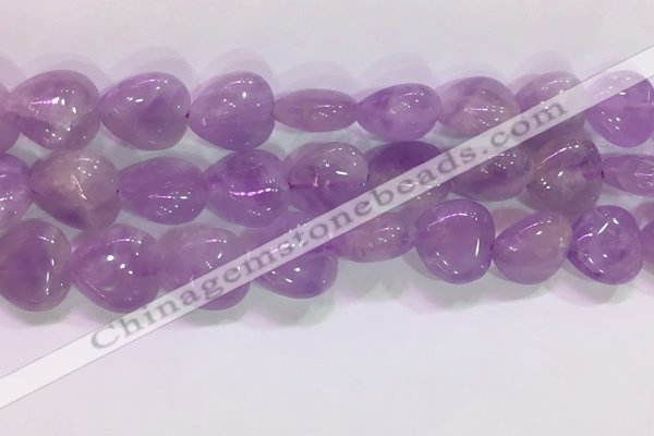 CNA984 15.5 inches 12*12mm heart natural lavender amethyst beads