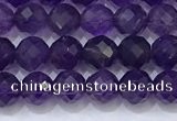 CNA990 15.5 inches 4mmm faceted round amethyst beads wholesale