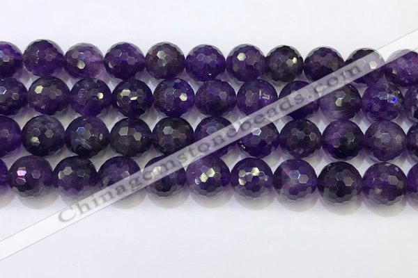 CNA994 15.5 inches 12mmm faceted round amethyst beads wholesale