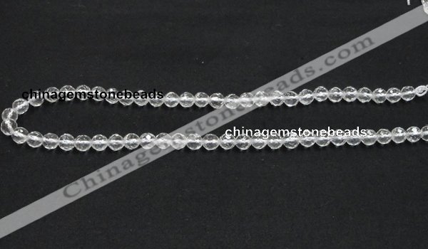 CNC07 15.5 inches 6mm faceted round grade AB natural white crystal beads