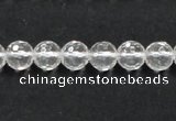 CNC08 15.5 inches 8mm faceted round grade AB natural white crystal beads