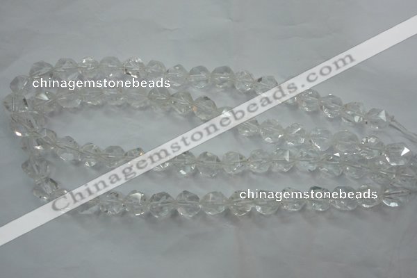 CNC100 15 inches 6mm faceted nuggets white crystal beads