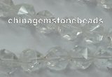 CNC101 15 inches 8mm faceted nuggets white crystal beads