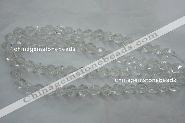 CNC101 15 inches 8mm faceted nuggets white crystal beads