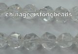 CNC102 15 inches 10mm faceted nuggets white crystal beads