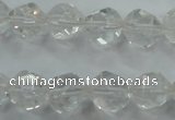 CNC103 15 inches 12mm faceted nuggets white crystal beads