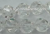 CNC105 15 inches 16mm faceted nuggets white crystal beads