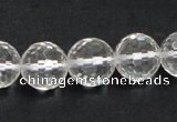 CNC11 15.5 inches 14mm faceted round grade AB natural white crystal beads