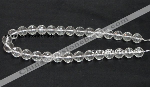 CNC11 15.5 inches 14mm faceted round grade AB natural white crystal beads