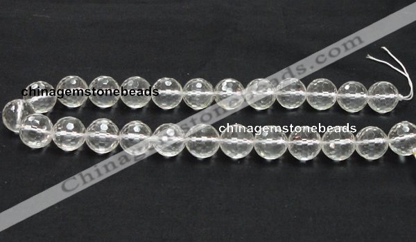 CNC12 15.5 inches 16mm faceted round grade AB natural white crystal beads