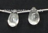 CNC14 15.5 inches 12*22mm teardrop grade AB natural white crystal beads