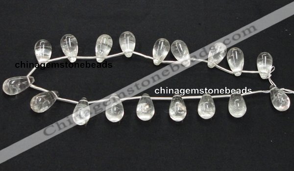 CNC14 15.5 inches 12*22mm teardrop grade AB natural white crystal beads