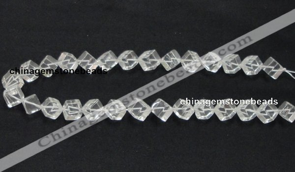 CNC15 15.5 inches 10*10mm cubic grade AB natural white crystal beads