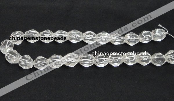 CNC16 13*18mm faceted nugget grade AB natural white crystal beads