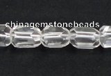 CNC17 10*14mm faceted freeform grade AB natural white crystal beads