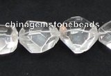 CNC18 20*22mm faceted nugget grade AB natural white crystal beads