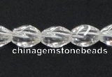 CNC19 8*12mm twisted rice grade AB natural white crystal beads