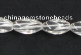 CNC20 8*18mm twisted rice grade AB natural white crystal beads