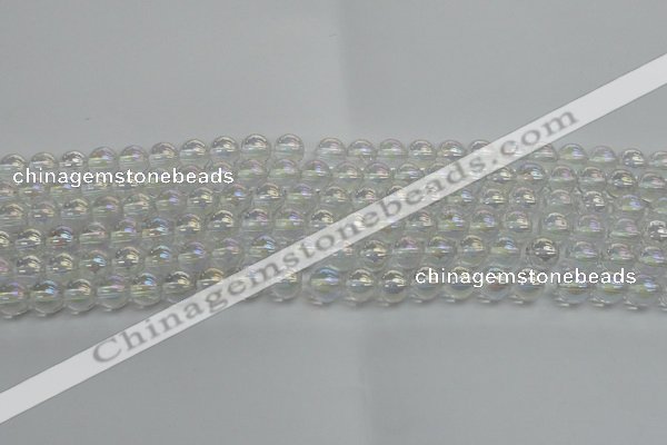 CNC201 15.5 inches 6mm round AB-color white crystal beads