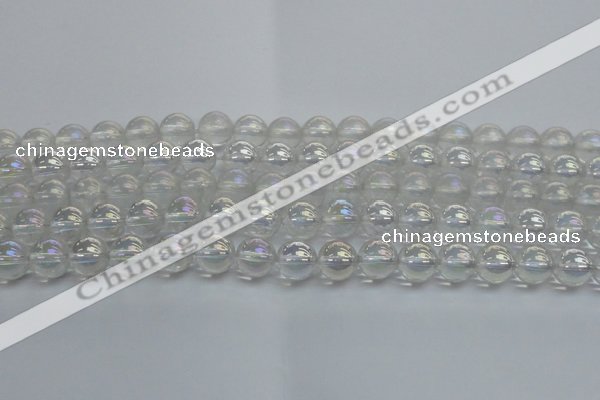 CNC202 15.5 inches 8mm round AB-color white crystal beads