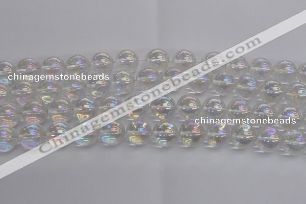 CNC205 15.5 inches 14mm round AB-color white crystal beads