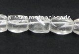 CNC21 10*15mm twisted oval grade AB natural white crystal beads