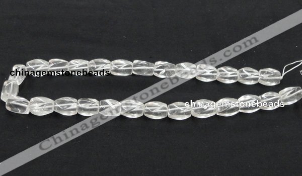 CNC21 10*15mm twisted oval grade AB natural white crystal beads