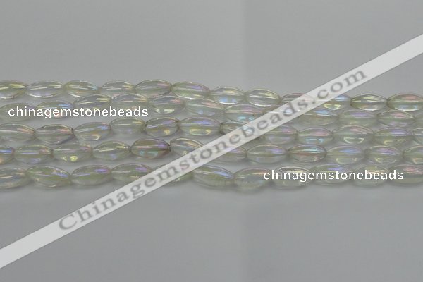 CNC210 15.5 inches 6*12mm rice AB-color white crystal beads