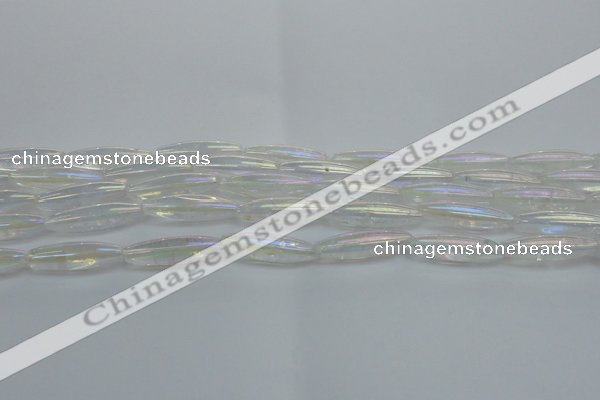 CNC211 15.5 inches 6*22mm rice AB-color white crystal beads