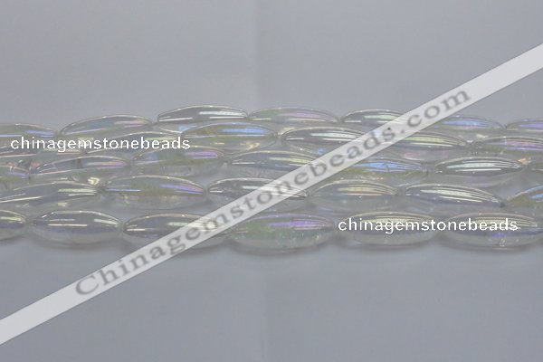 CNC213 15.5 inches 10*30mm rice AB-color white crystal beads