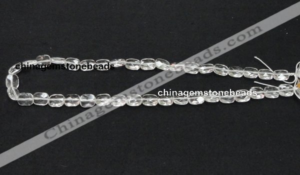 CNC24 8*10mm faceted rectangle grade AB natural white crystal beads